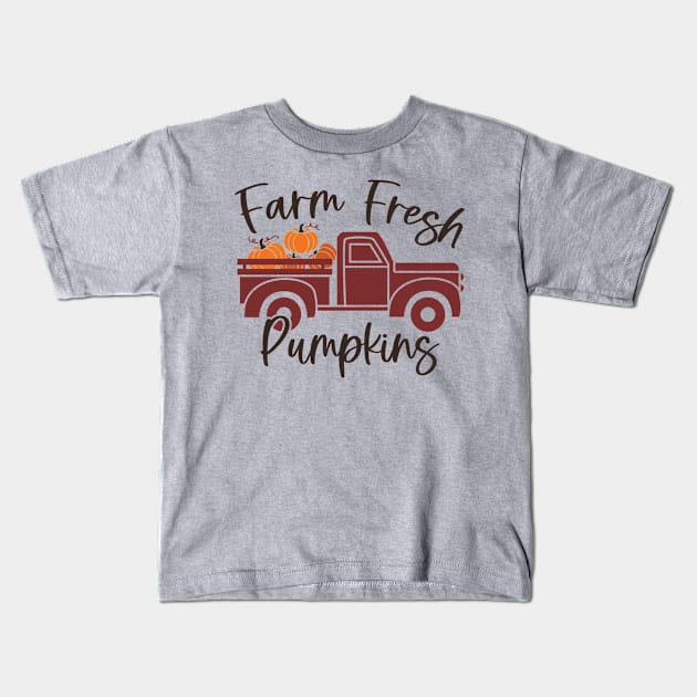 Farm Fresh Pumpkins | Fall Kids T-Shirt by Bowtique Knick & Knacks